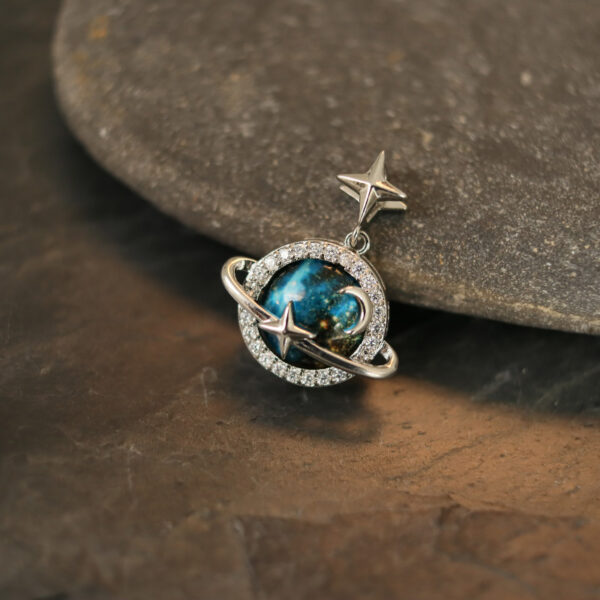 Collar Saturno Rodinado