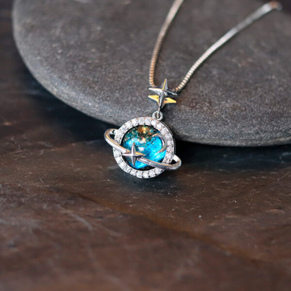 Collar Saturno Rodinado - Imagen 4