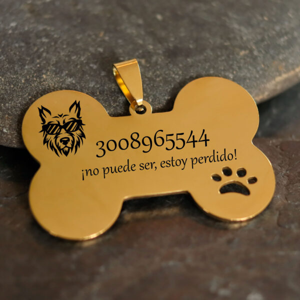 PLACA HUESO DORADA - Imagen 3