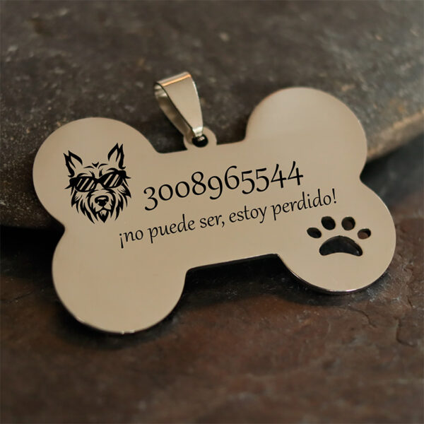 PLACA HUESO PLATEADO - Imagen 3