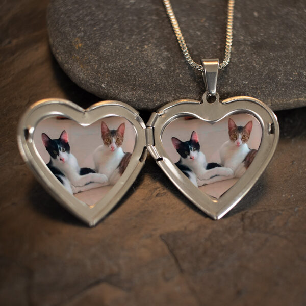 Relicario Corazón Plateado Personalizado - Imagen 6
