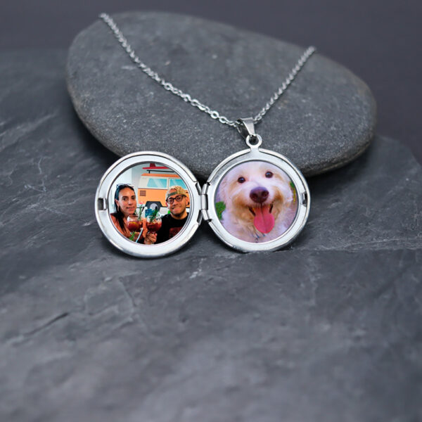 Relicario Circular Plateado Personalizado - Imagen 5
