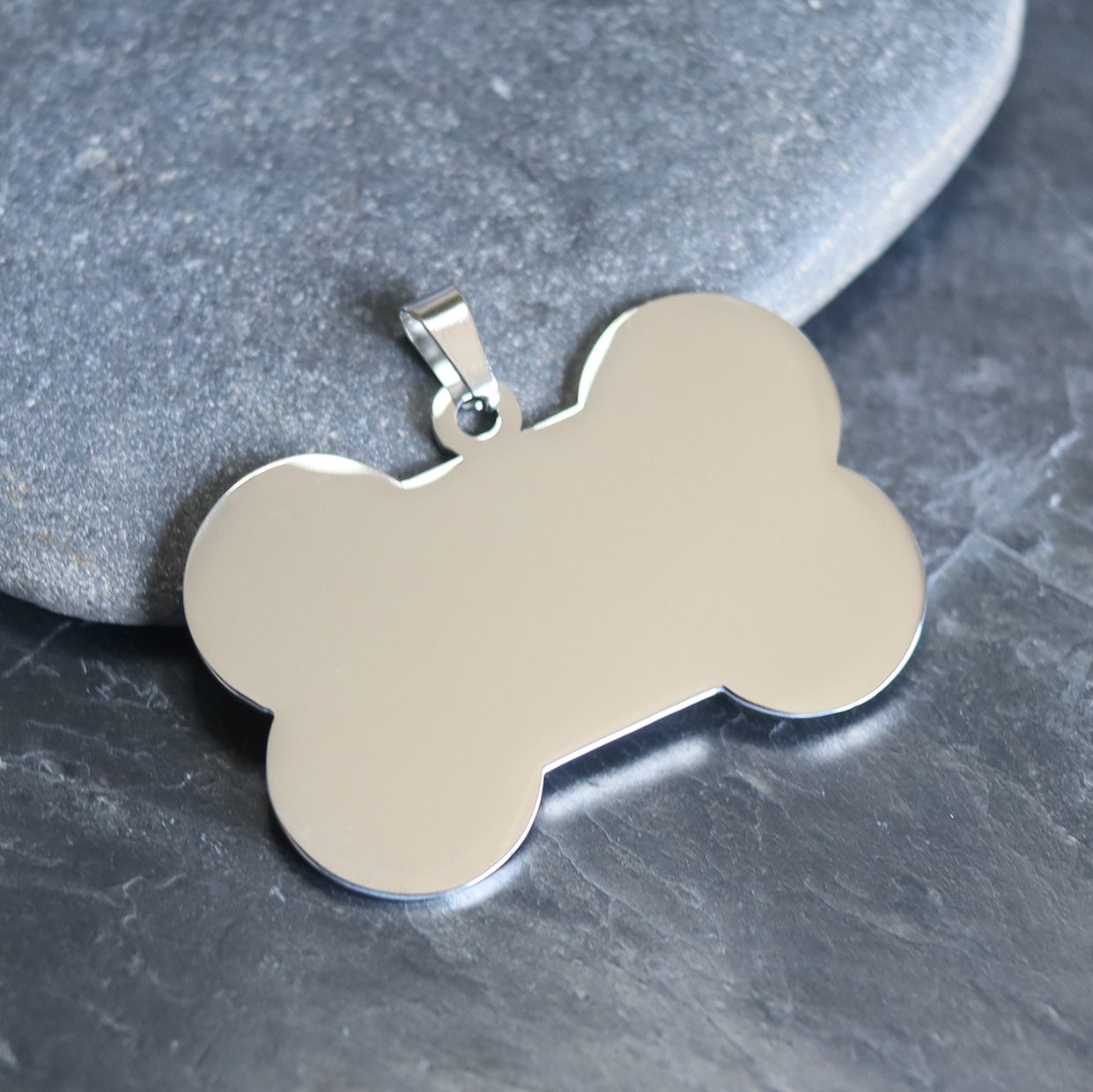 PLACA HUESO PLATEADO LISA - Imagen 4