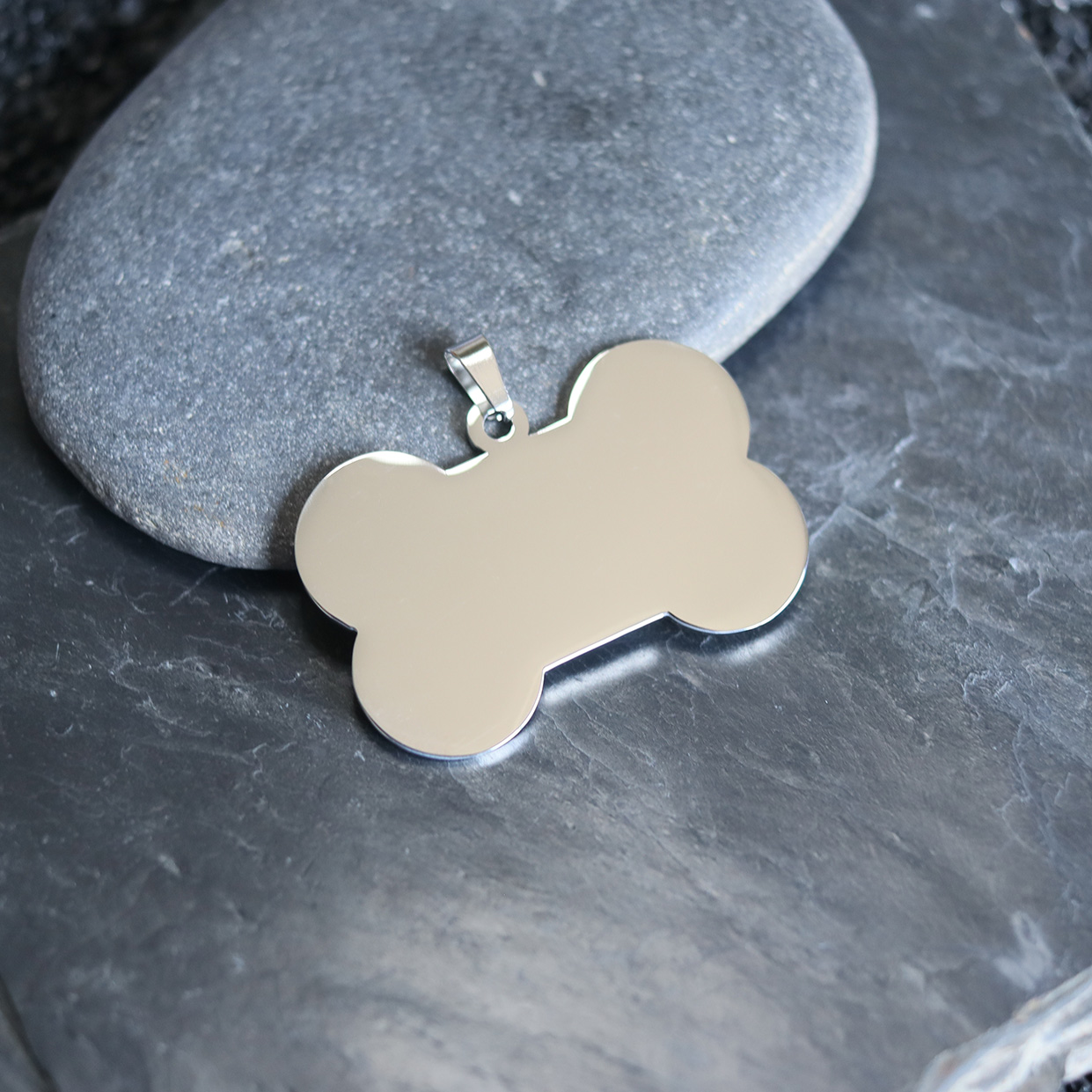 PLACA HUESO PLATEADO LISA