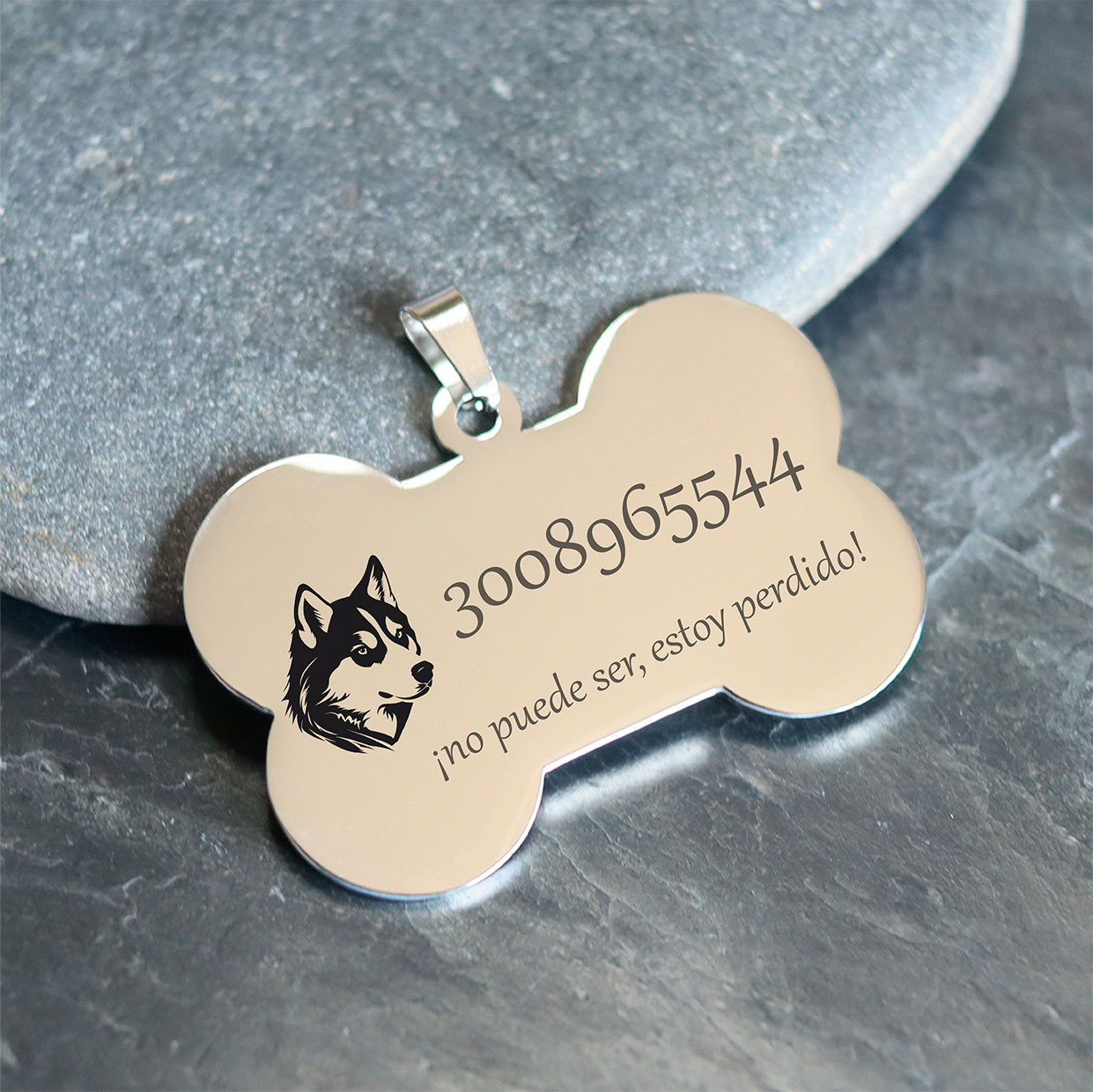 PLACA HUESO PLATEADO LISA - Imagen 3