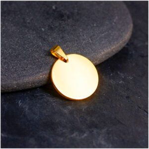 PLACA CIRCULO DORADA